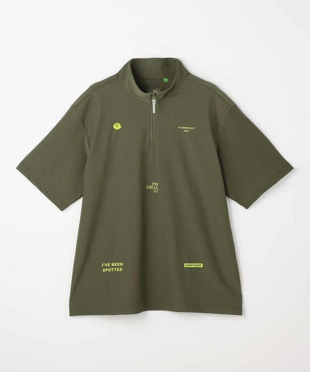 PW CIRCULUS 【MEN】AIR TOOL ハーフジップモック ゴルフ カーキ系
