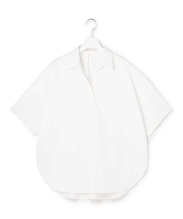 ICB 【先行予約】ヴィンテージスパンブロード シャツカラードルマンスリーブブラウス オフホワイト