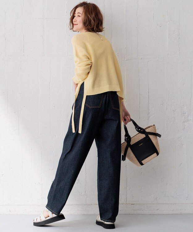 23区 【CLASSY.6月号掲載/洗える】23区DENIM コクーンシルエット パンツ ネイビー系