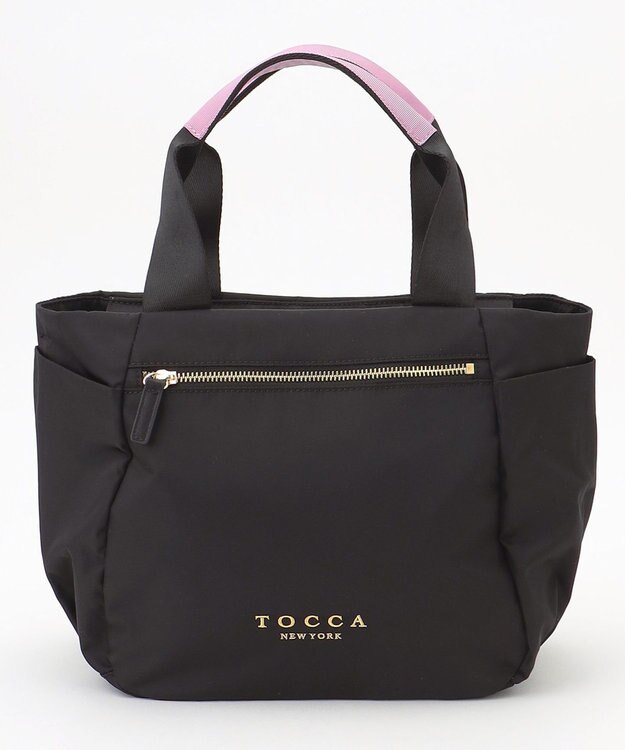 TOCCA 【サスティナブル素材・撥水・WEB＆一部店舗限定】NUOTO NYLON TOTE トートバッグ ブラック（ショルダー紫ピンク）