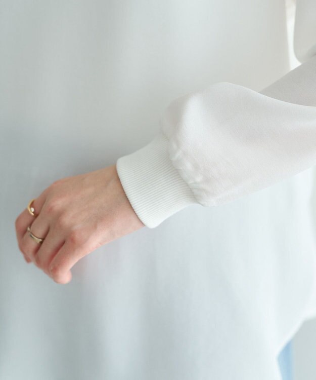 YECCA VECCA 2wayリブMIXジョーゼットブラウス White