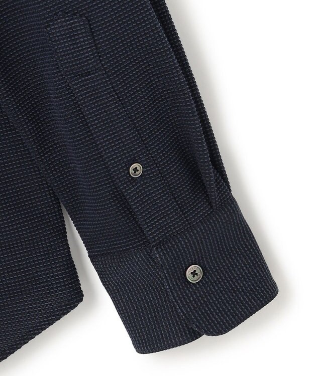 JOSEPH HOMME 【新素材】グリットタックジャージー　ホリゾンタルカラーシャツ ネイビー系