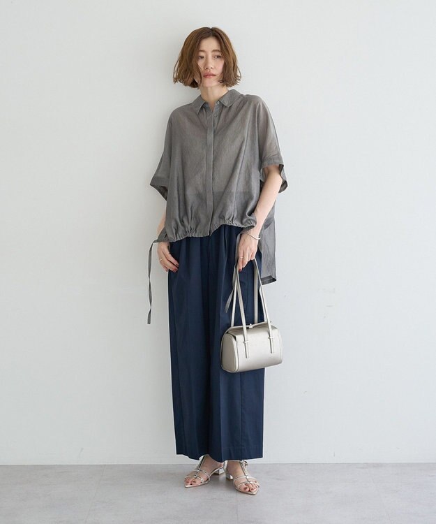 YECCA VECCA サイドスリットドロストシャツ Gray