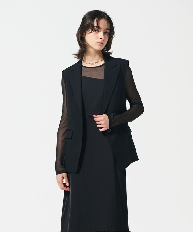 GRACE CONTINENTAL バックチュールジレ ブラック