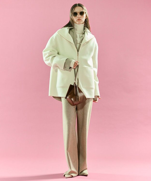 BEIGE， MONTAIGNE / イージーウエストウールワイドパンツ Taupe