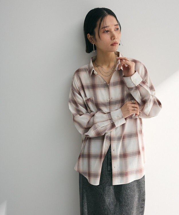 Green Parks アソートレギュラーカラーシャツ Check Brown