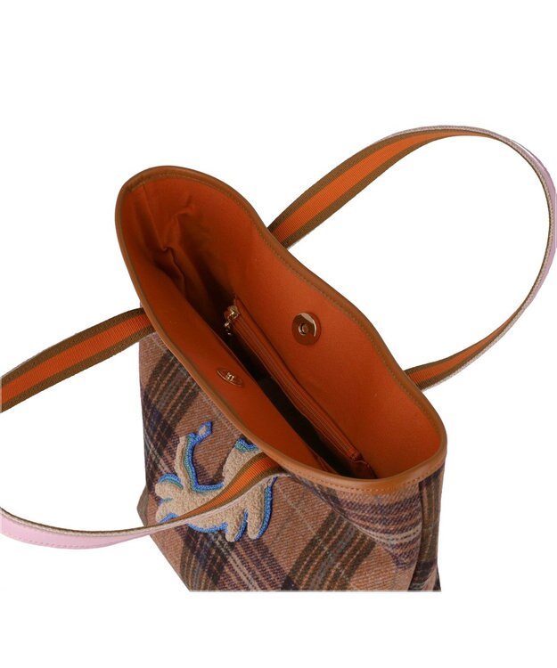 tsumori chisato CARRY ウールチェック ハンドバッグ ピンク