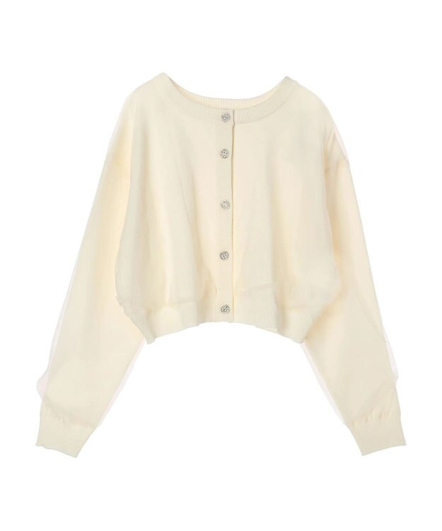 Green Parks ・ＥＬＥＮＣＡＲＥ　ＤＵＥ　２ｗａｙチュールレイヤーカーデ Off White