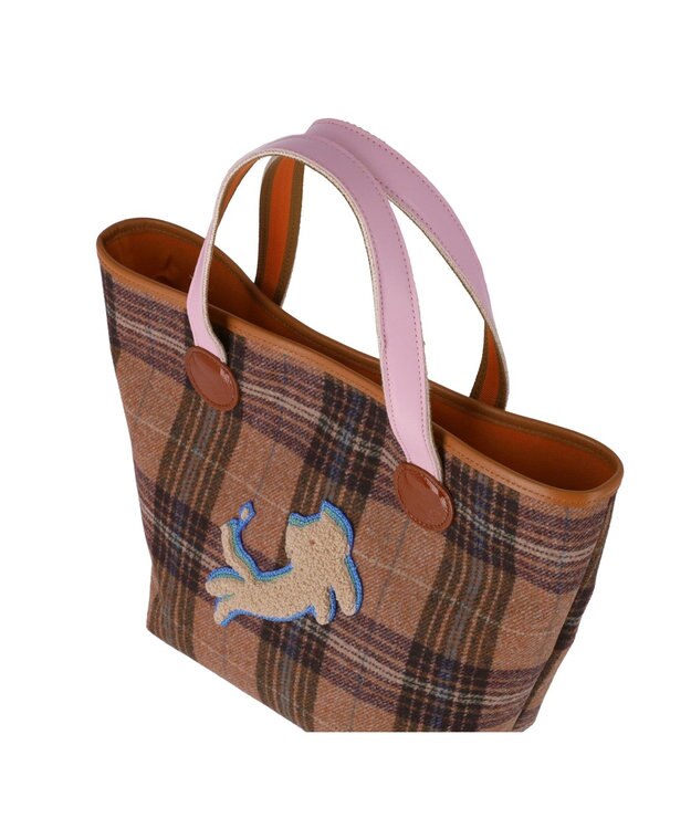 tsumori chisato CARRY ウールチェック ハンドバッグ ピンク