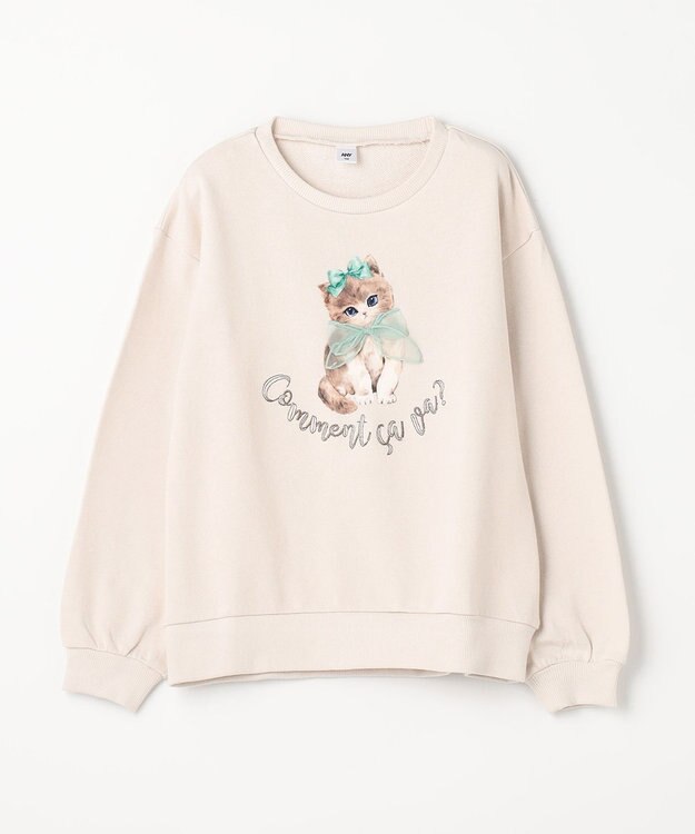 ANY KIDS ネコプリント トレーニャー エクリュ