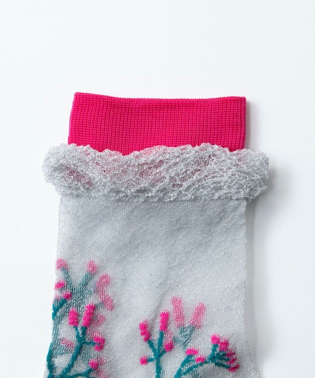 TRICOTE フラワーシアーソックス 90WHITE