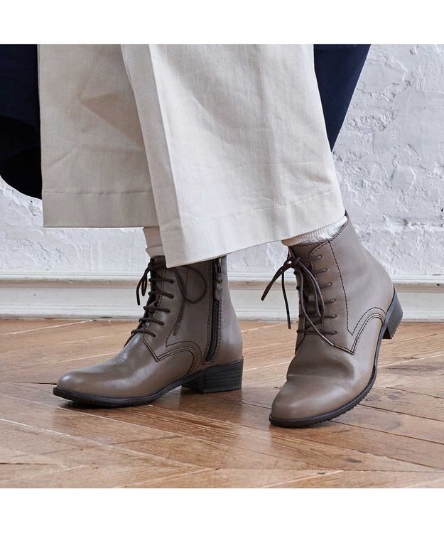 ing <ing>【WEB限定】【サスティナブルシリーズ】レースアップショートブーツ オーク