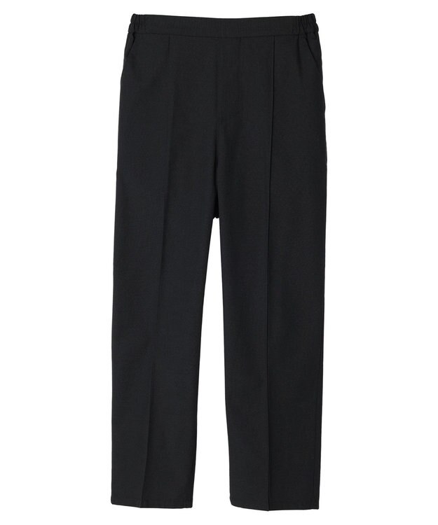 Green Parks 綿麻混イージーテーパードパンツ Black