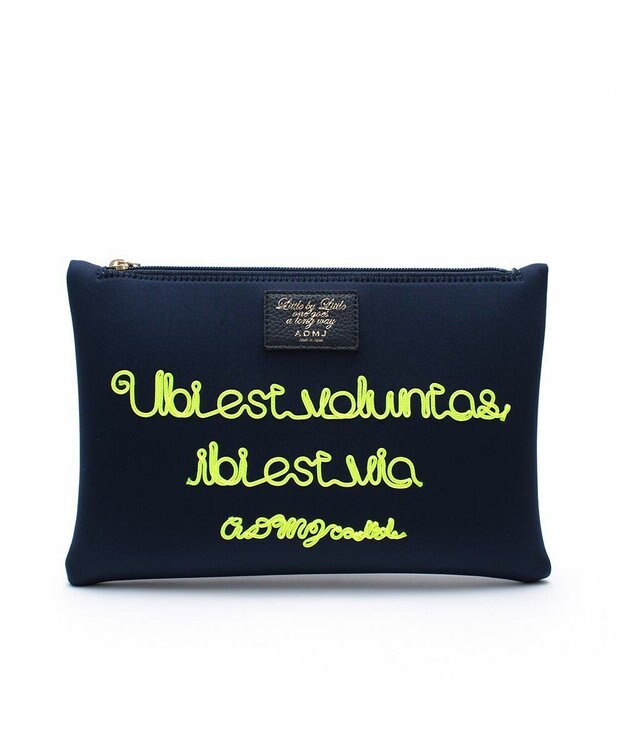 A.D.M.J. 【魔法の様に軽い】マジックライトコード刺しゅうフラットポーチ2セット(S・M) マリノ