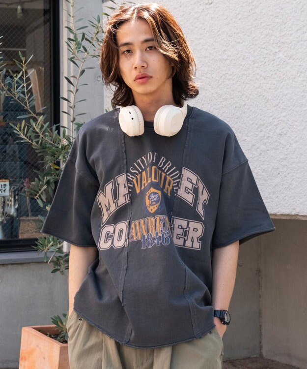 WEGO 【ユニセックス着用ITEM/MLサイズ展開】ドッキングカレッジスウェT（SS） スミクロ