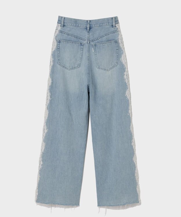 GRACE CONTINENTAL サイドレースデニムパンツ サックス