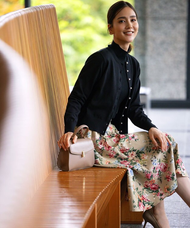 組曲 【洗える・6色展開】Elenaベーシックニット カーディガン ブラック系