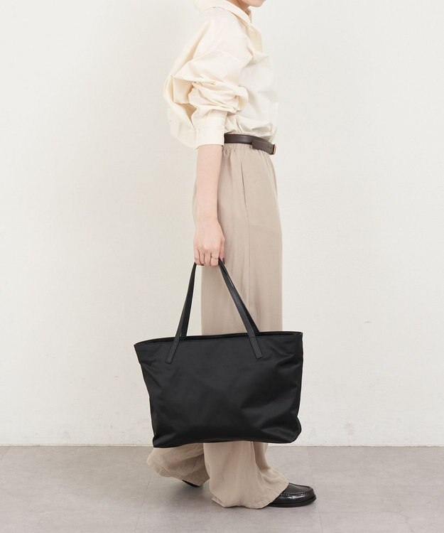 russet 《ファスナーポケット付きショルダーベルト》2wayトートバッグ(SF-266) Black