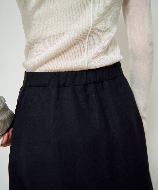 GRACE CONTINENTAL バイカラージップスカート ネイビー