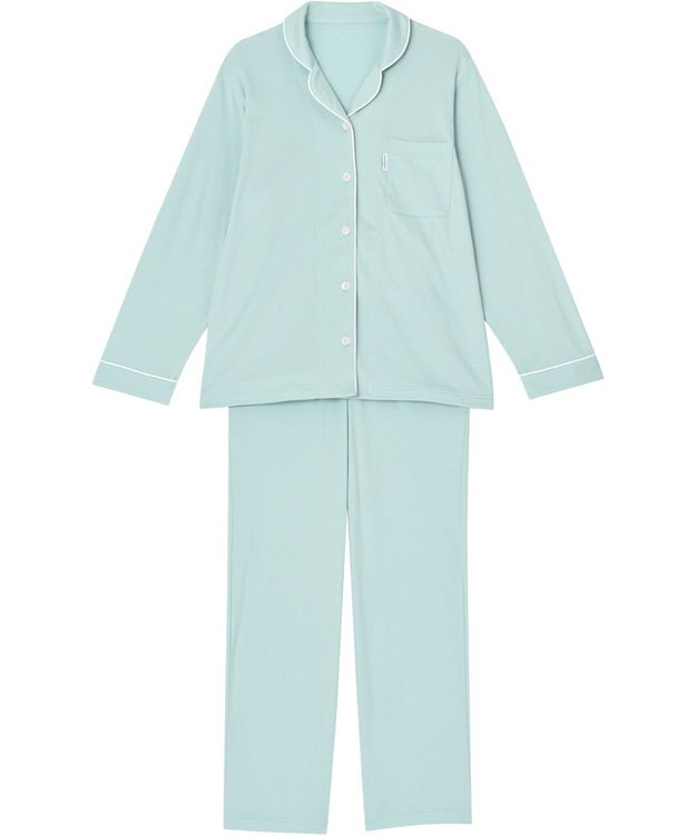 ワコール／睡眠科学 【パジャマ】　長袖・長ズボン　希少な超長綿「天綿」パジャマ　睡眠科学／ワコール　YDX521 グリーン