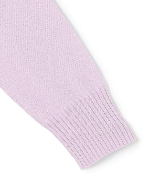 BEIGE， 【洗える】POMPE / ウールカシミヤ配色ラインVネックニット Lilac×Taupe