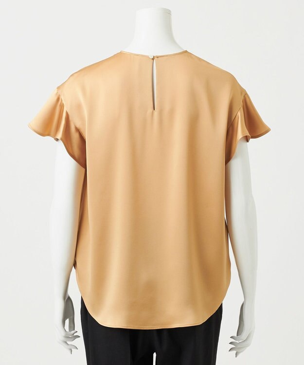 23区 L 【R(アール)】トリアセサテン フリルスリーブ ブラウス ゴールド系