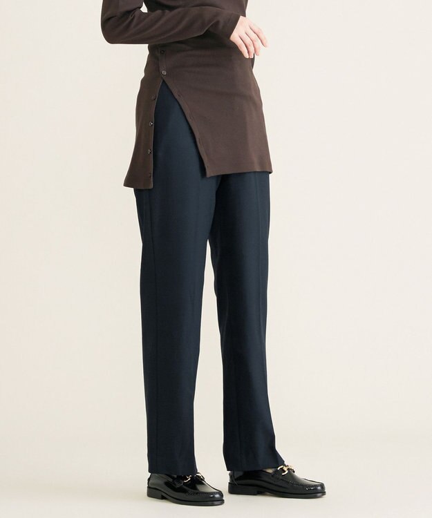 SHARE PARK LADIES 【洗える】TRストレートパンツ ネイビー