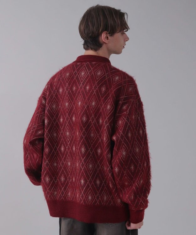 WEGO 【ユニセックス着用ITEM】アーガイルニットポロ ワイン