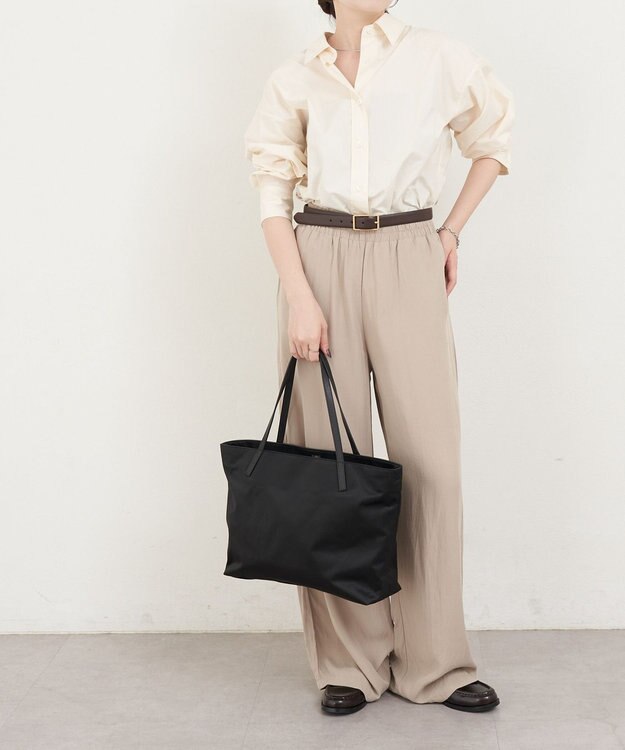 russet 《ファスナーポケット付きショルダーベルト》2wayトートバッグ(SF-266) Black