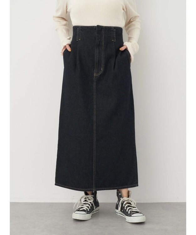 earth music&ecology デニムナロースカート Indigo