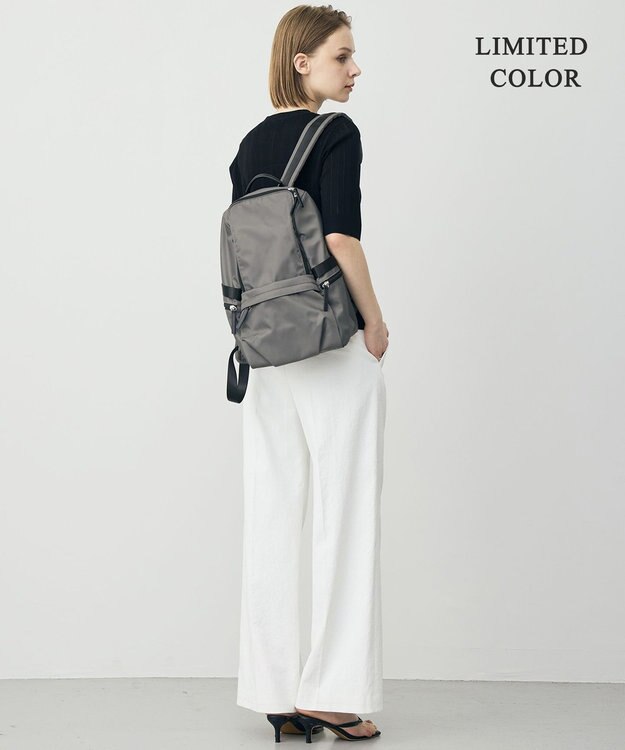 ICB 【A4サイズ収納可・撥水】８ポケットナイロンリュック チャコールグレー系