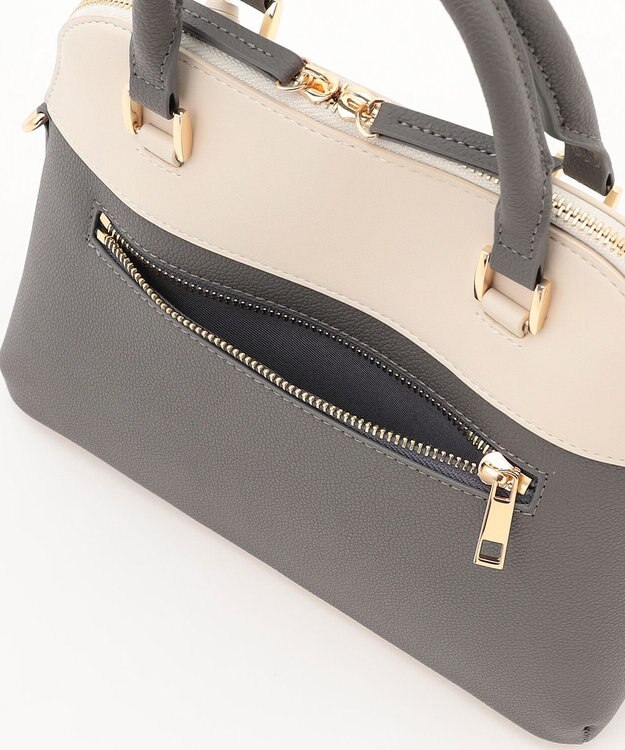 組曲 【ショルダーベルト付き】ボストンハンドバッグ グレー系