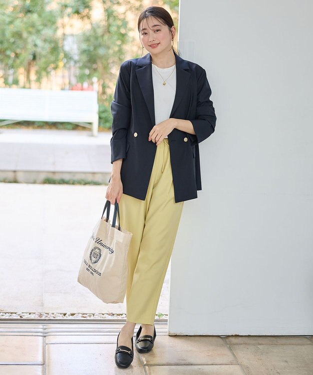 ANY L 【セットアップ着用可】イージーケアライトストレッチダブルジャケット ネイビー