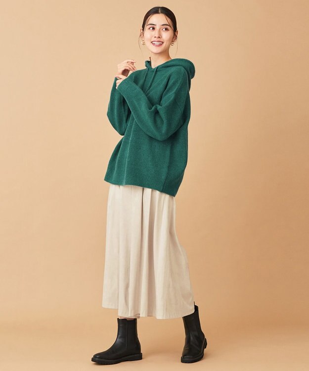 ANY L 【洗濯機可・ウエストゴム】サンディングピーチ スカーチョ ベージュ系