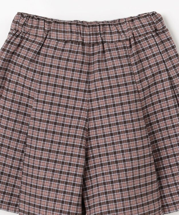 ANY KIDS チェック柄 ショートパンツ ブラウン×チェック