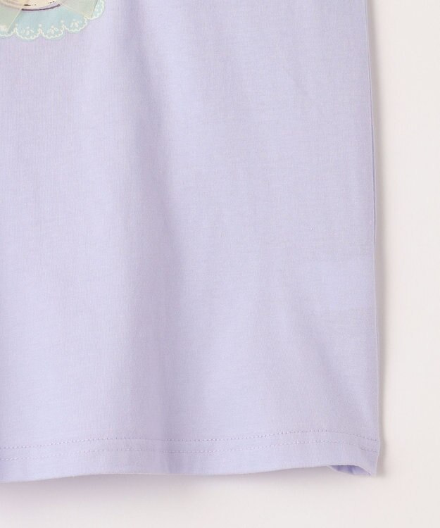 ANY KIDS シャラシャラ ビーズ入り Tシャツ サックスブルー×ネコ