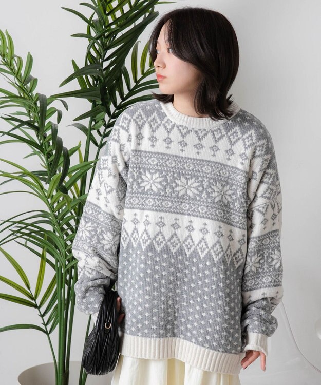 WEGO ベロアモール総柄プルオーバー 柄2