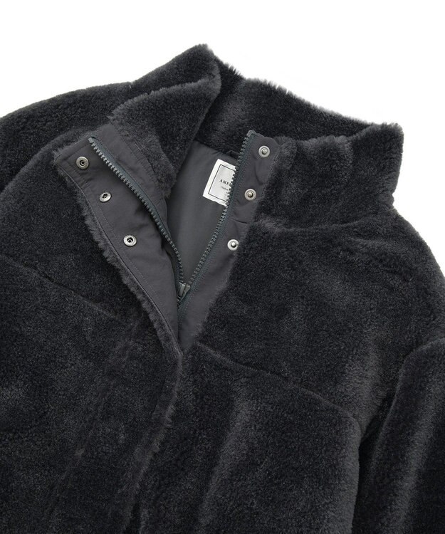 AMERICAN HOLIC スタンドベア風ボアコート Charcoal Gray