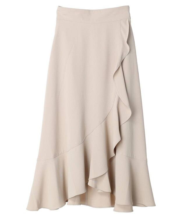 earth music&ecology ラッフルフリルイレヘムスカート Beige