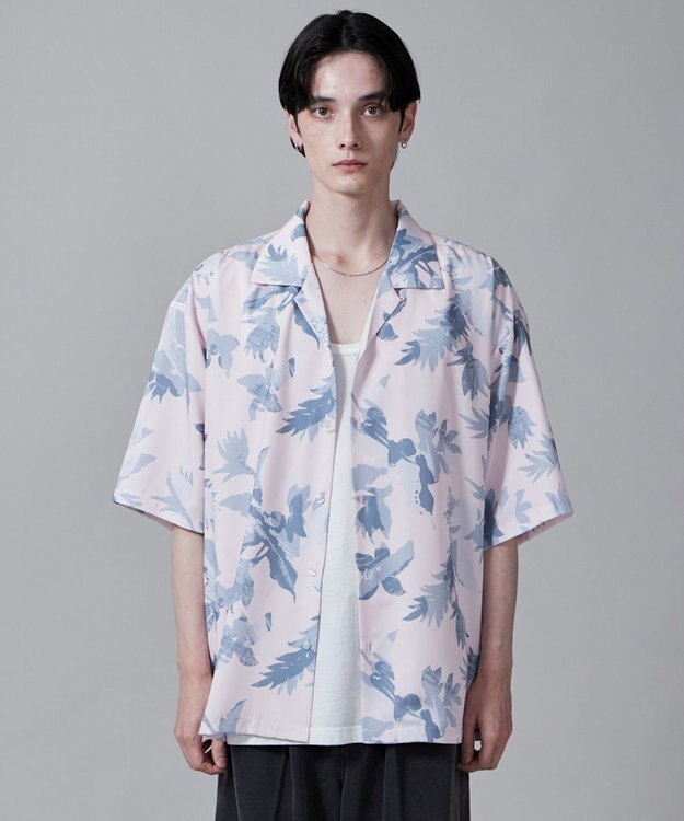 WEGO 【ユニセックス着用ITEM/MLサイズ展開】トロミアロハシャツ（S） ピンク