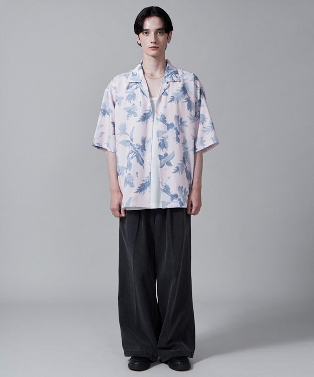 WEGO 【ユニセックス着用ITEM/MLサイズ展開】トロミアロハシャツ（S） ピンク