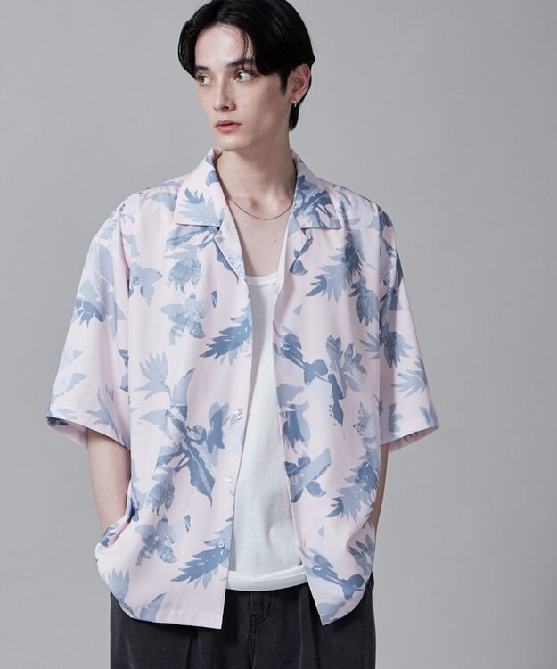 WEGO 【ユニセックス着用ITEM/MLサイズ展開】トロミアロハシャツ（S） ピンク