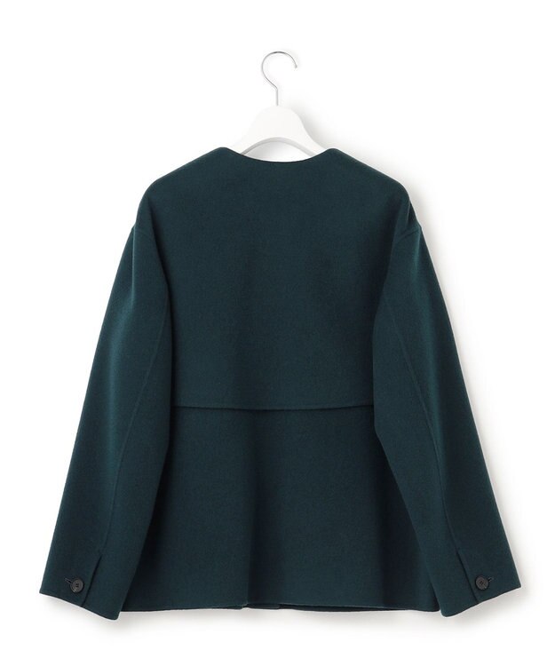 ICB L 【先行予約】WoolRever ノーカラーショートコート ティール