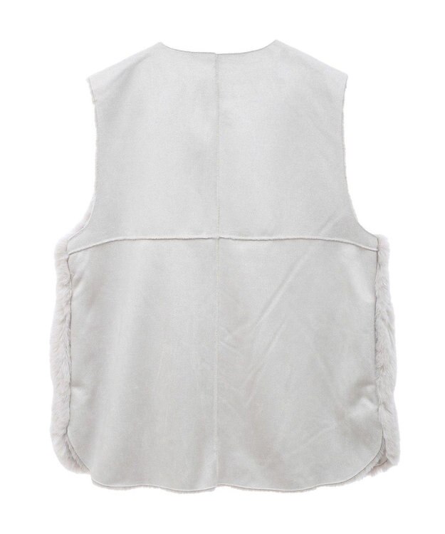 CRAFT STANDARD BOUTIQUE エコファー×ムートンチュニックベスト Light Gray