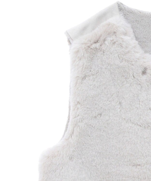 CRAFT STANDARD BOUTIQUE エコファー×ムートンチュニックベスト Light Gray