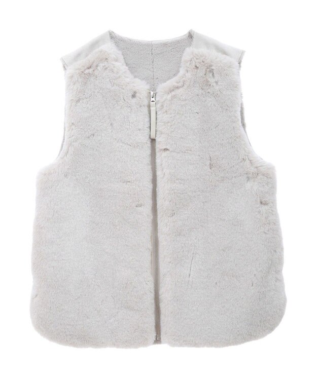 CRAFT STANDARD BOUTIQUE エコファー×ムートンチュニックベスト Light Gray