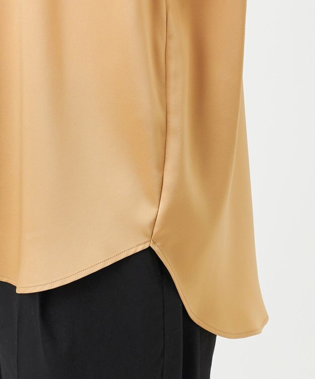 23区 S 【R(アール)】トリアセサテン フリルスリーブ ブラウス ゴールド系