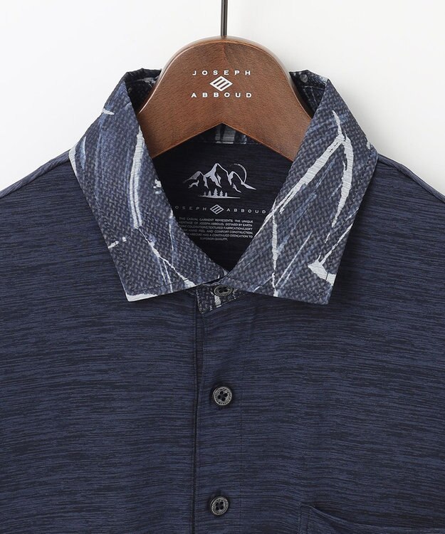JOSEPH ABBOUD MOUNTAIN 【UNISEX】接触冷感 クールスキンガードポロシャツ ダルブルー系