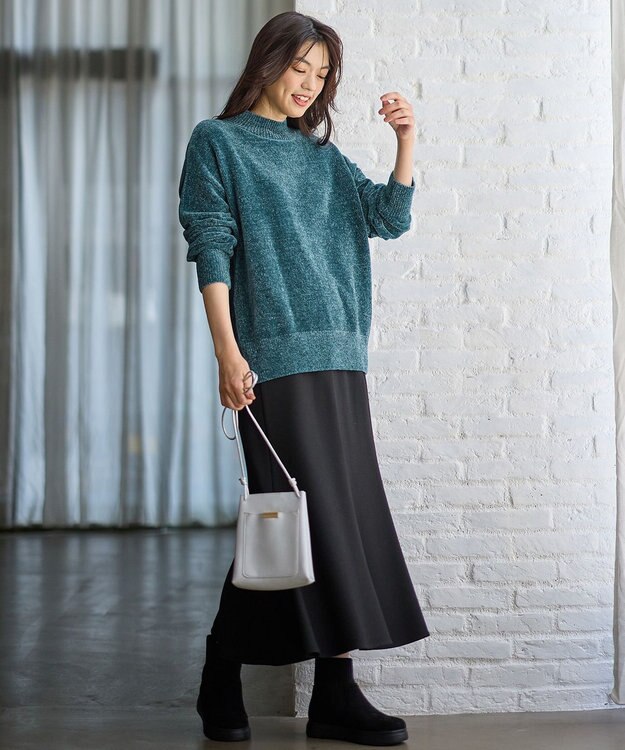 ANY モールニットプルオーバー ブルー