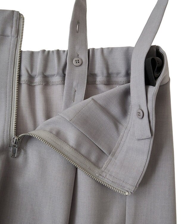 Green Parks マルチＷＡＹフロントｚｉｐサロペットスカート Brown